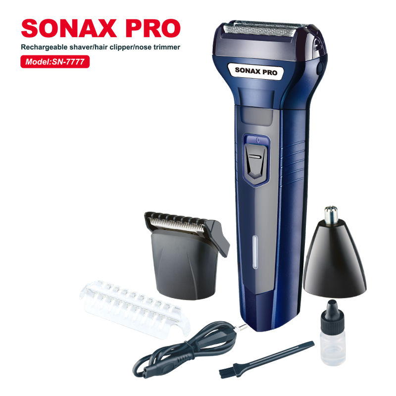 Sonax Pro 7777 3in1 аккумуляторная машинка для стрижки волос удаления Машинка для удаления волос в носу электробритва