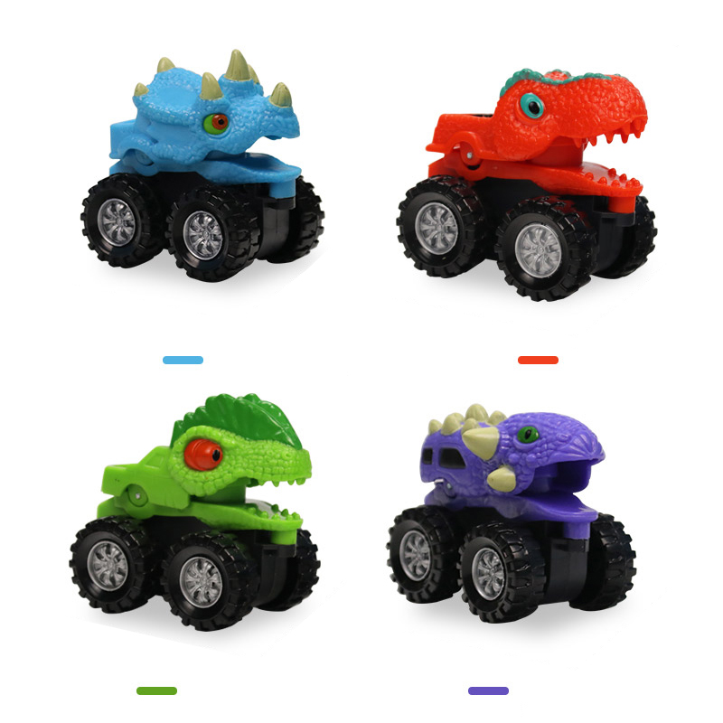 Customized Plastic Animal Dinosaur Car Toy Set Kid Friction Motor Toy Truck Mini Pull Back Car Christmas Gift