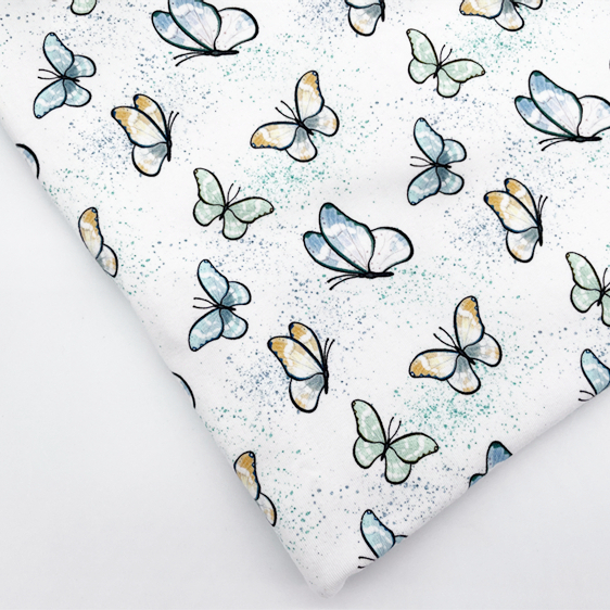 Hot Sale 95/5 Custom Your Own Design Beautiful Butterfly Cotton Fabric Supplier Digital Print Knit Cotton Fabric Ready To Ship