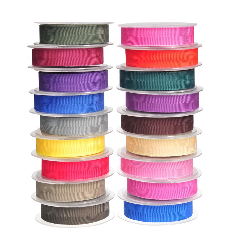 Factory direct 15mm multi-color herringbone imitation nylon webbing polyester strap webbing webbing