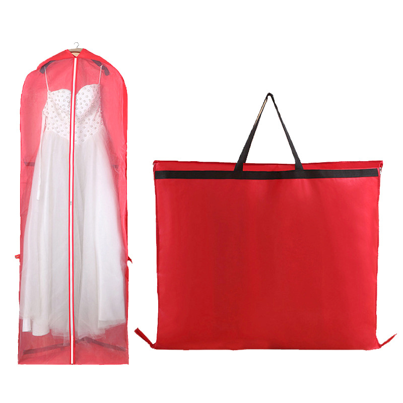 Custom wedding dress long non woven garment suit cover foldable lightweight travel non woven garment bags