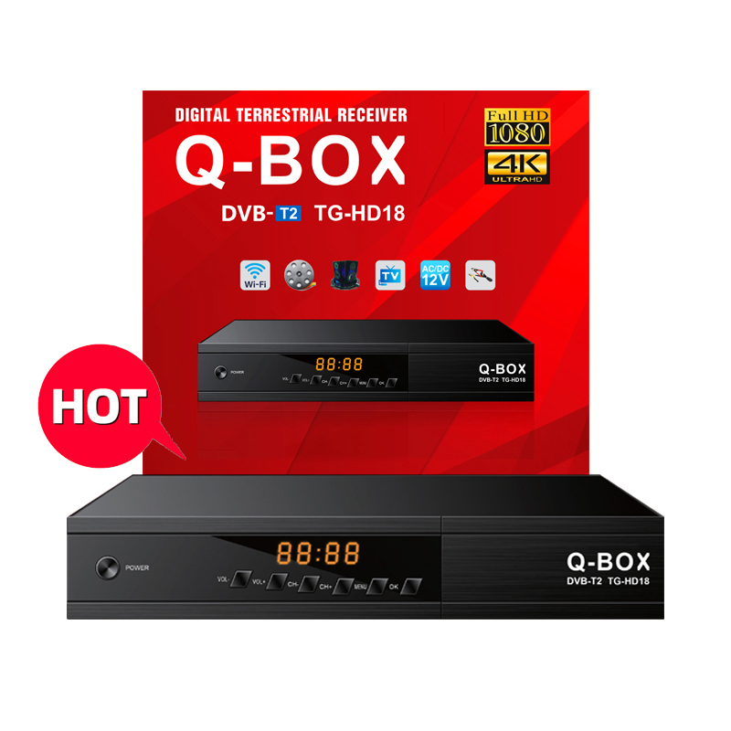 Q-BOX TG-HD18 Лидер продаж FTA t2 Декодер каналов кабельного телевидения Антенна приемник Бесплатная каналов t2 декодер TV box Поддержка Wi-Fi