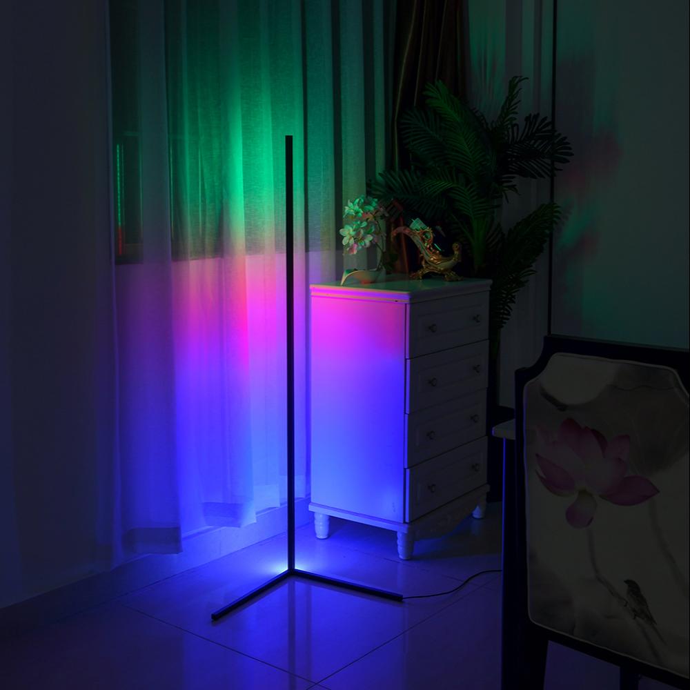 2021 New Arrival Nordic Modern Designer Remote Controlled Adjustable Vertical Simple RGB Led Standing Corner Light Floor Lamp