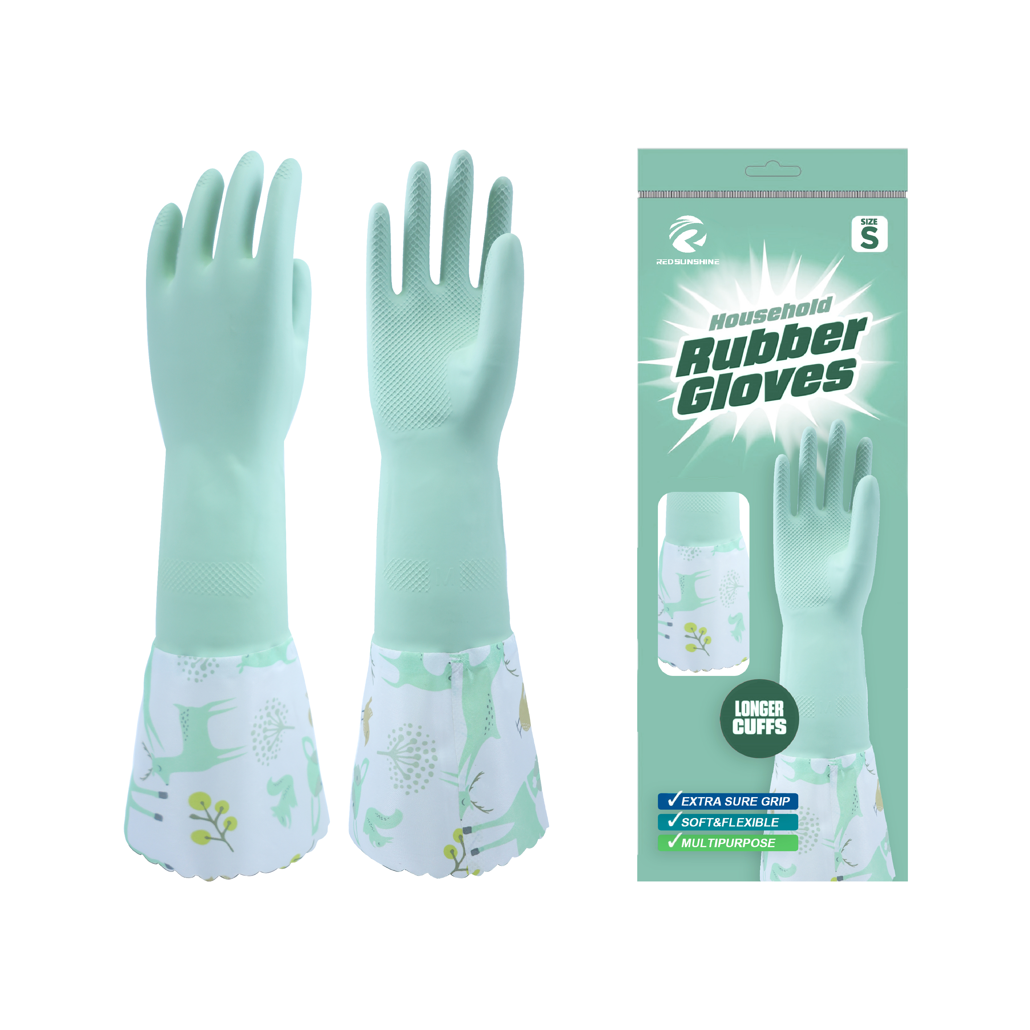 Flexible Waterproof Natural Latex Gloves For Kitchen Bathroom Cleaning Dishwashing Laundry Gardening Long Lasting Non Slip