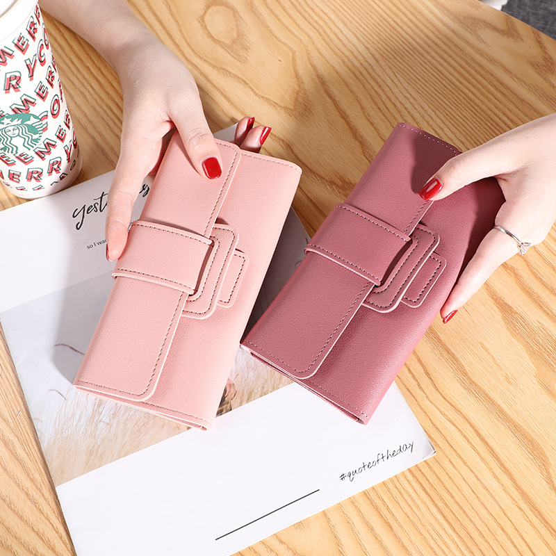 Кошелек Tri-Fold из искусственной кожи для женщин, держатель для карт, ретро, длинный, женские клатчи, корейский, простой, студент, девушка, мода, горячая Распродажа