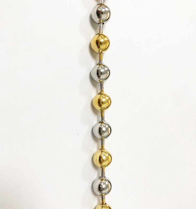 Fancy Luxury Customized 10 mm two tone color stainless steel ball chains