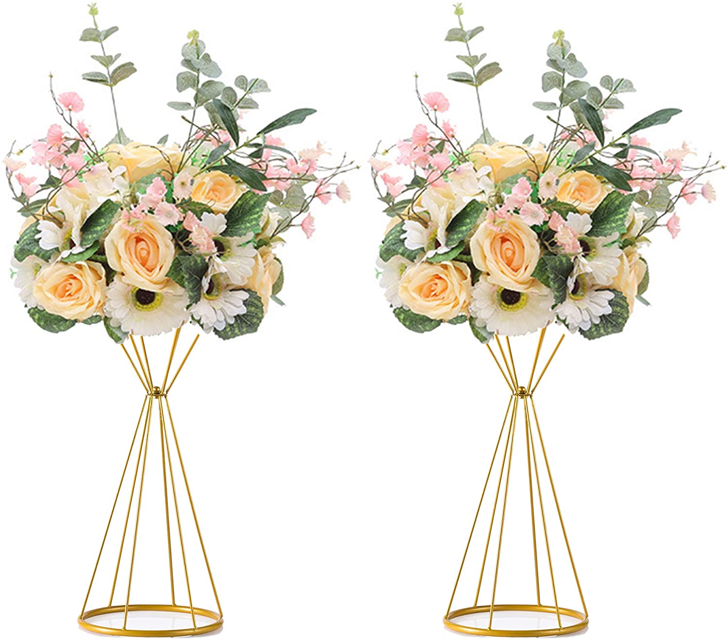 Candelabras gold stand decoration birthday tables trumpet vases for flower wedding centerpieces