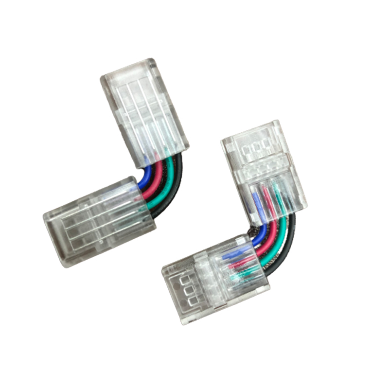 COYOLED L shape 36V 4 Pins Connector 10mm Quick Splitter Right Angle Corner Connector