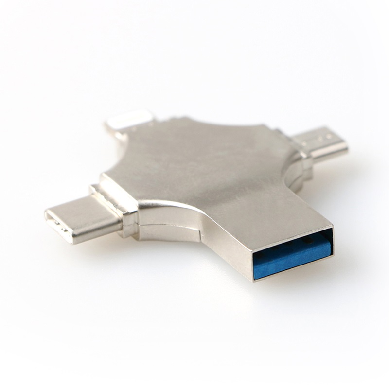 Лидер продаж 4 в 1 Многофункциональный OTG Usb флэш-накопитель на заказ 32 Гб 64 Гб 128 ГБ 256 ГБ флэш-накопитель