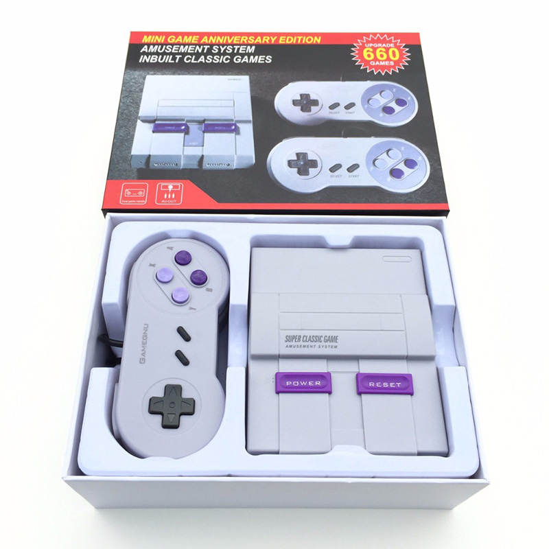 Coolbaby Новый 8 бит игровая консоль встроенный 660 игровая консоль с проводной геймпад для SNES SFC игры