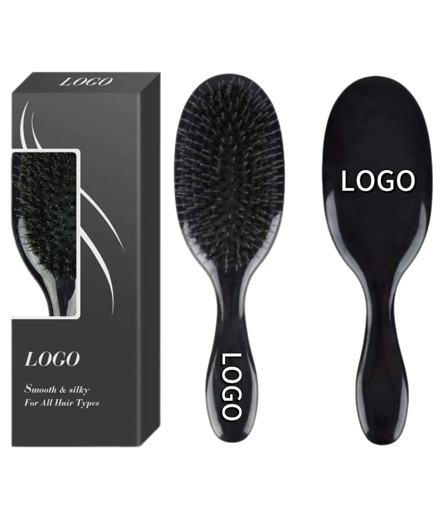 Customized factory Wig Private Label Comb Boar Bristle Hair Brush for hair extension wig