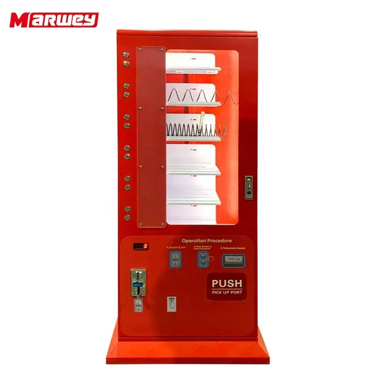 Factory Supply New Small Red Vending Machine Mini Customized Vertical Self Service Snacks Drink Gift Cosmetics Vending Machine