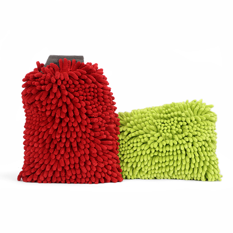 Car Wash Mitt Scratch-Free Chenille Microfiber Washing Mitts Dual Sided Cleaning Mitten for Dirt & Bugs