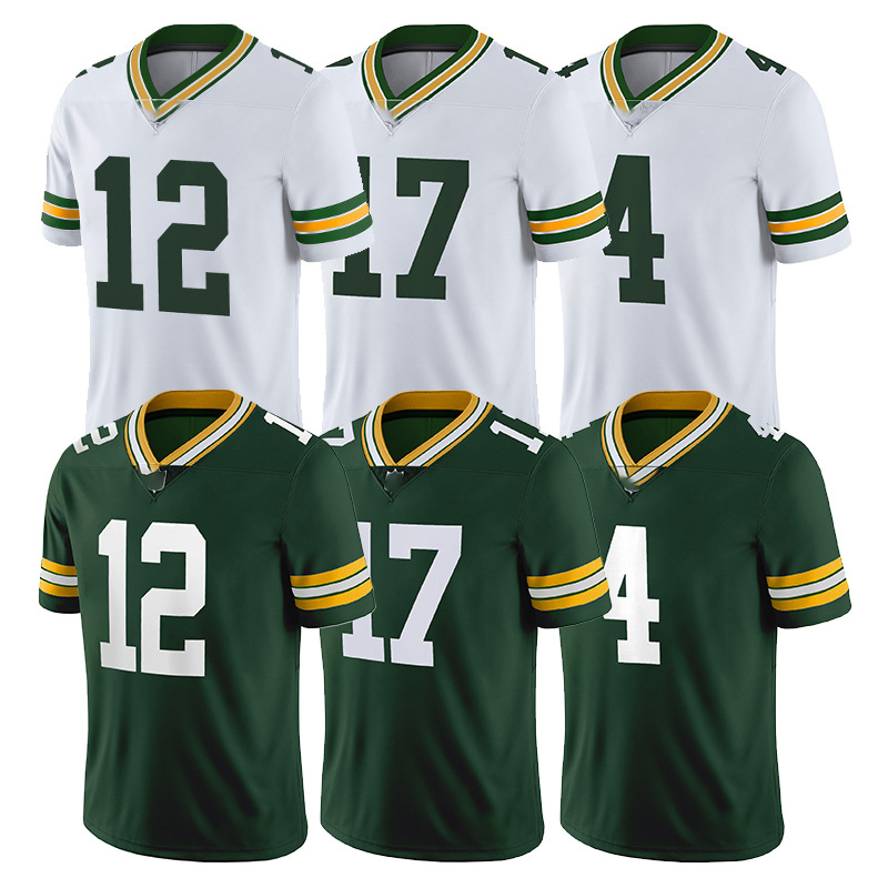 Wholesale Green Bay Stitched American Football Jersey Men's Packer s Team Uniform #12 Rodgers Wear High Quality