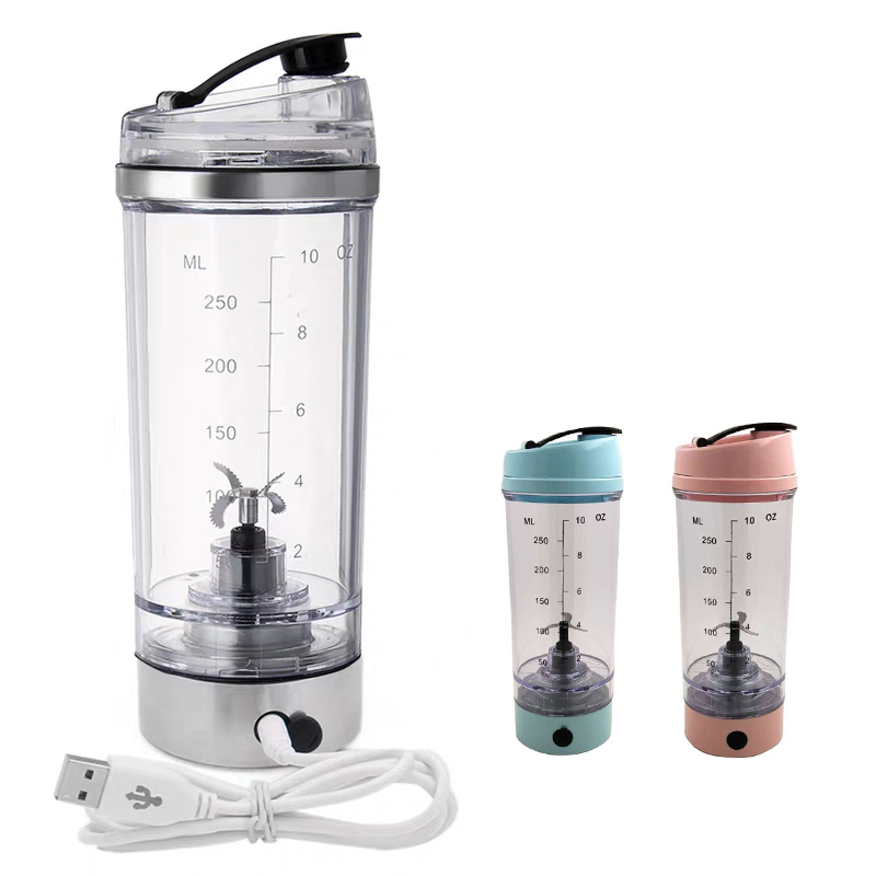 Wholesale Custom Logo250ml Stainless Steel Electric Milkshake Protein Shaker Bottle With Mixer Portable Electric Mixing Cup