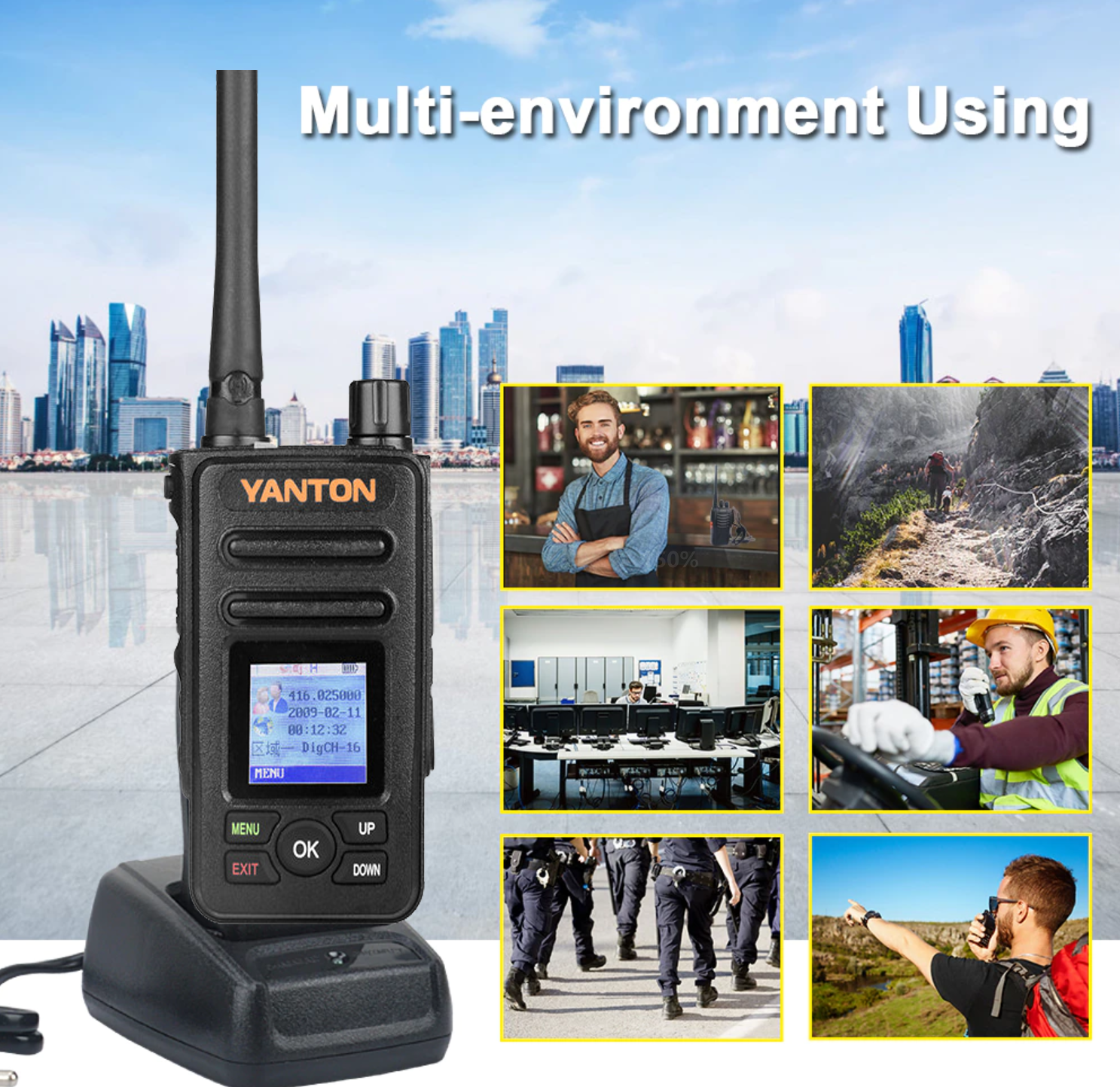 Дальний мощный профессиональный Радио Домофон Pmr 446 МГц иди и болтай Walkie Talkie “иди и T-320 цифровой pmr446