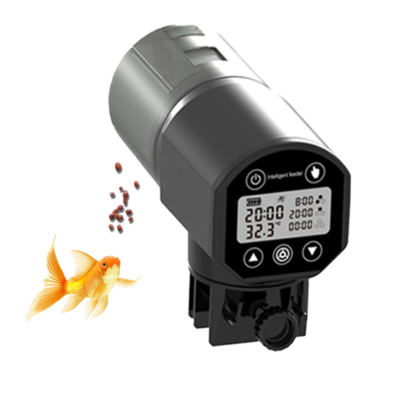 Wholesale New Temperature Alarm Automatic Fish Feeder 200ml Capacity Timer Smart Fish Turtle Food Feeder For Aquarium