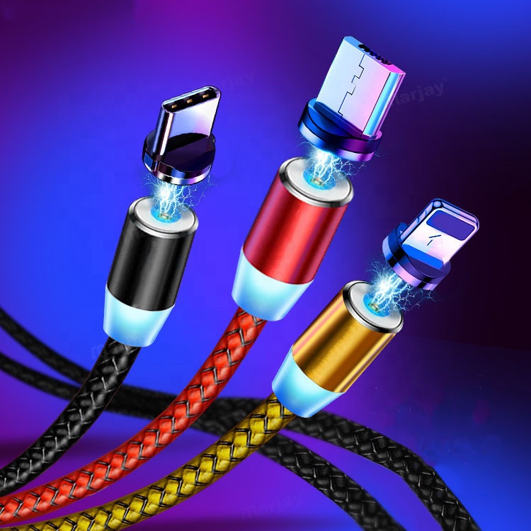 Магнитный USB-кабель для зарядки TOYOUMI 3 в 1 с разъемом Type-C Micro USB iOS для мобильного телефона и смарт-часов
