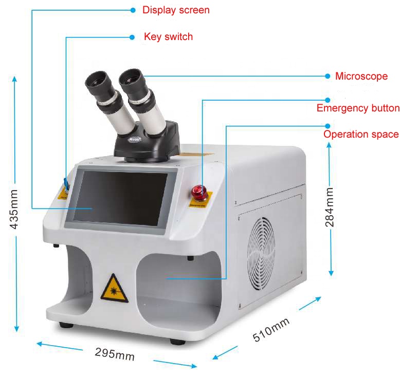 200W laser welding machine for repairing or welding gold and silver jewelry