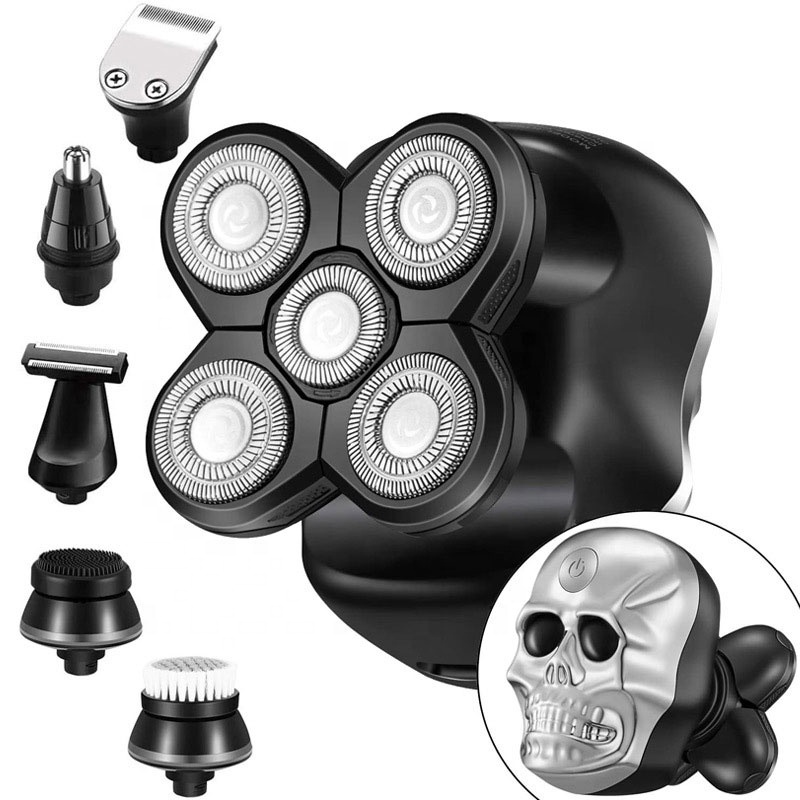 6 in 1 Skull Electric Shaver for Men's Gift Electric Razor Multifunctional Waterproof