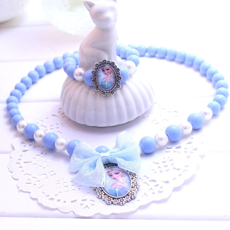 2021 New Design carton Accessories Princess necklace bracelet two-piece set wholesale