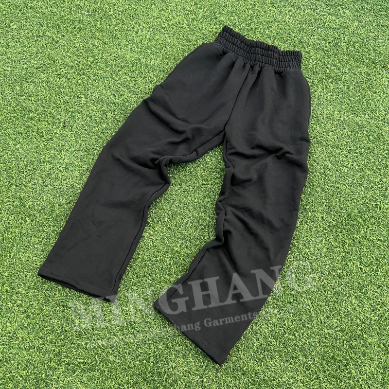 Custom Men Straight Leg Sweatpants Cotton Fleece Blank Casual Baggy Pants
