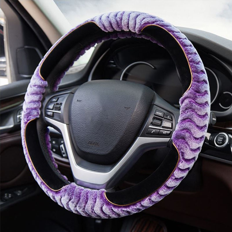 Factory Outlet Warm Winter Short Plush Suv Fluffy Fur Steering Wheel Cover