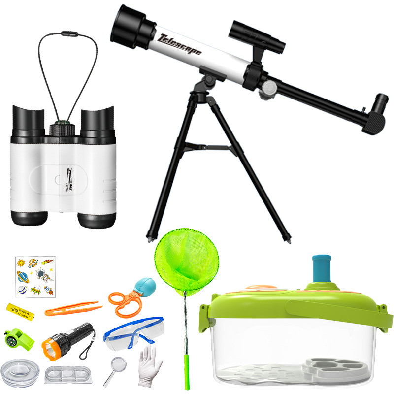 Outdoor Astronomical Telescope for Science Experiments and Insect Catching for Expedition and Observation Toy Structure