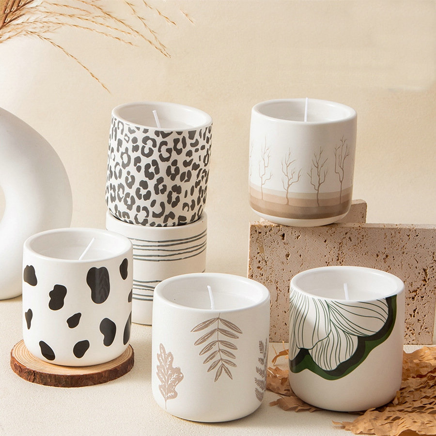 Support Small Luxury Nodic Style Gifting Jars, High-end Porcelain Gift Candle Jar, Customized Ceramic Honey Jar Gift For Wedding