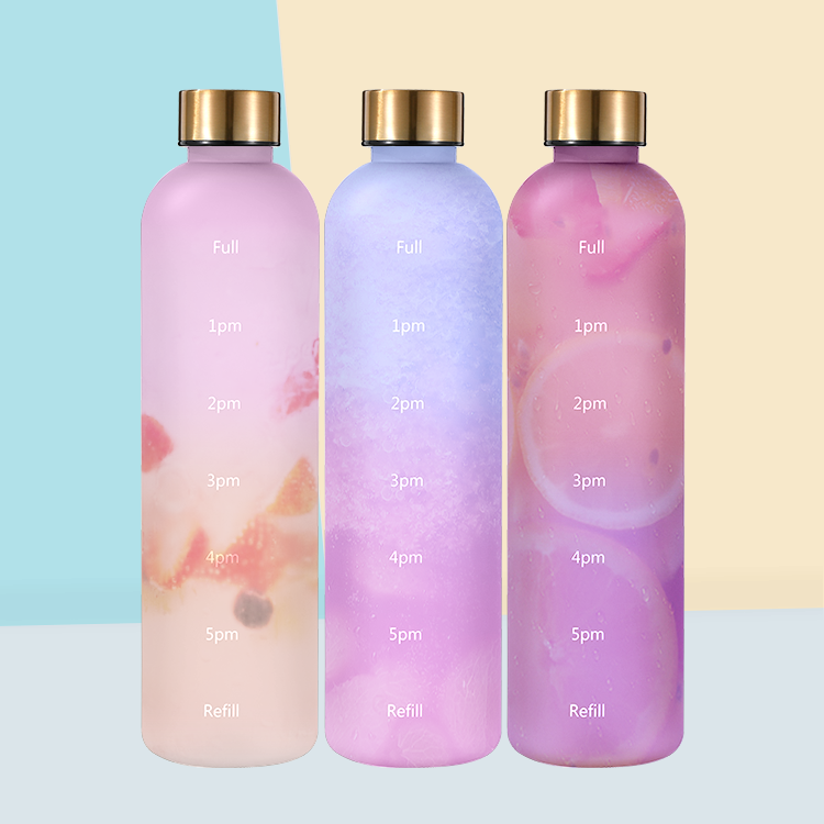 Заводская детская пластиковая бутылка для воды Tritan BPA бесплатно для спорта с маркировкой времени