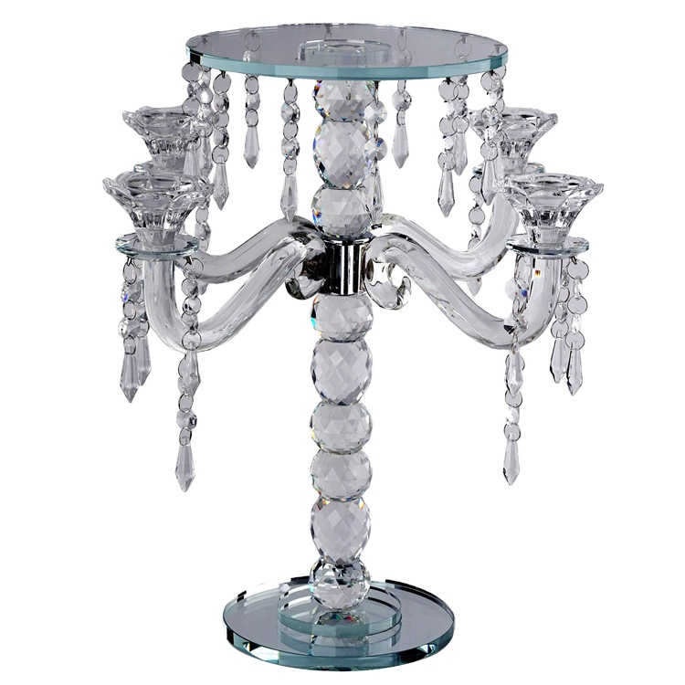 Clear Beads Crystal Wedding Candelabra Centerpieces for Wedding Table Decoration