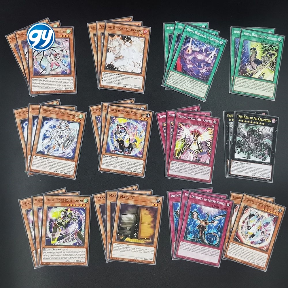 YU GI OH Board 55 шт./набор, карты виртуального мира Yugioh, версия на английском языке, игральные карты с жестяной коробкой