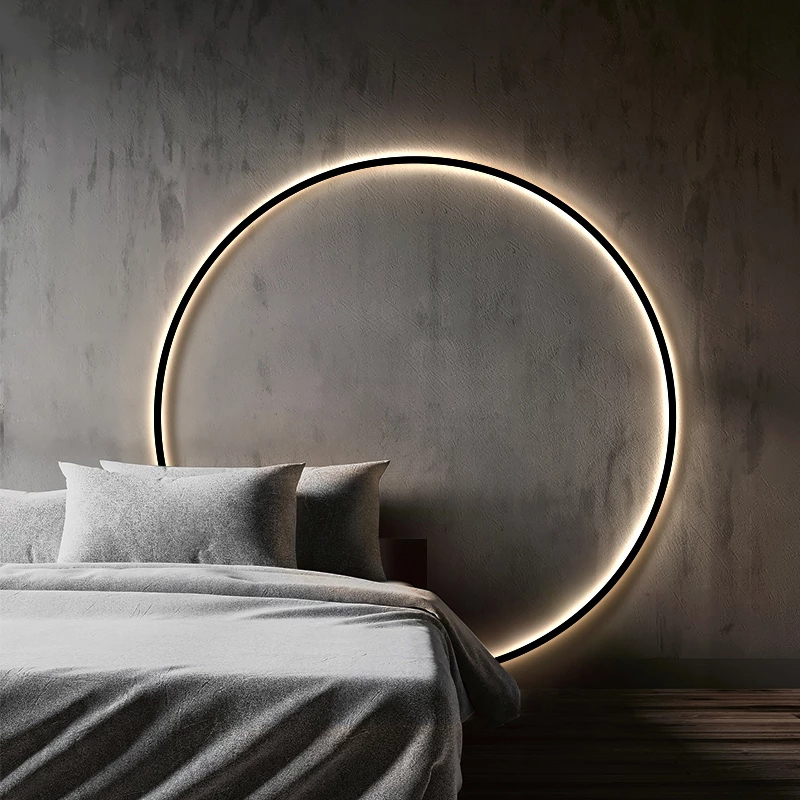 Circle Background Wall Lamps Bedside Aisle Corridor Modern LED Wall Lights