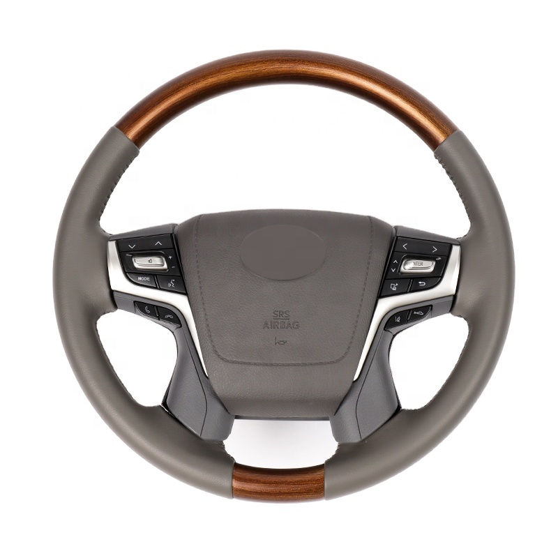 Рулевое колесо MIACTOP для Land Cruiser FJ200 2008-2015, до 2018-2021, серый + деревянный, рулевое управление landcruiser 200
