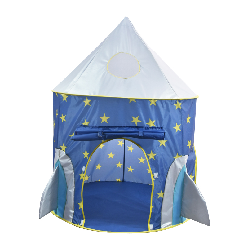 customization Christmas tent factory fabrication Blue Cartoon Rocket kid Castle Child playing house toy tent