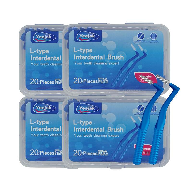 Best Selling Teeth Steel Wire Soft Brushes Slim Rubber Reusable Private Label Interdental dental floss refill 4box80pcs 0.7mm
