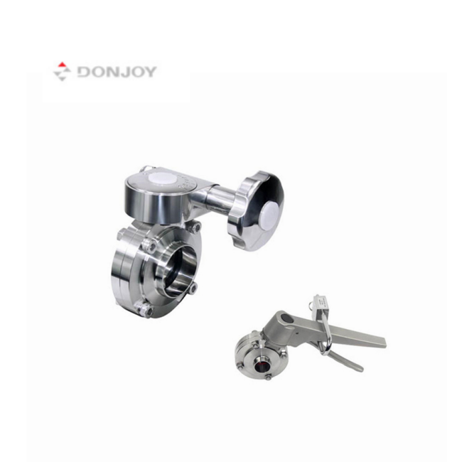 Санитарный клапан-бабочка DONJOY из нержавеющей стали, ручной клапан-бабочка с точной настройкой