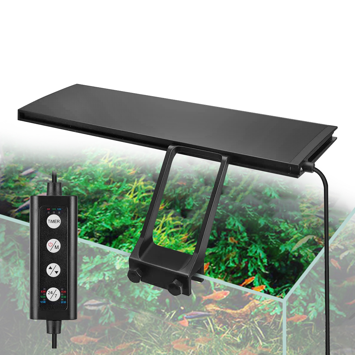 30cm 14W LED Aquarium WRGB Full Spectrum Light Programmed Timer Controller IP68 Waterproof LED Lights Aquarium Light with Clip