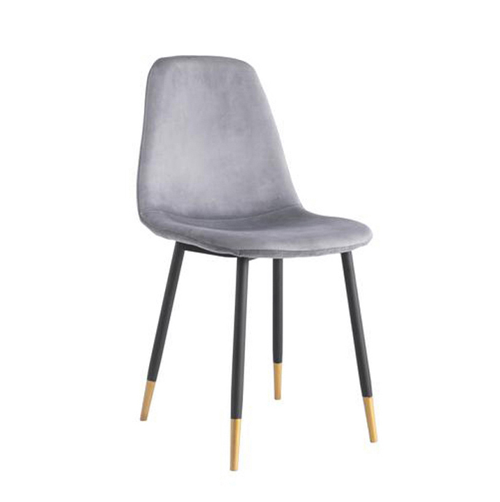New Modern Simple Design Durable Kitchen Furniture Chair Plywood Legs and Velvet Fabric Dining Chair