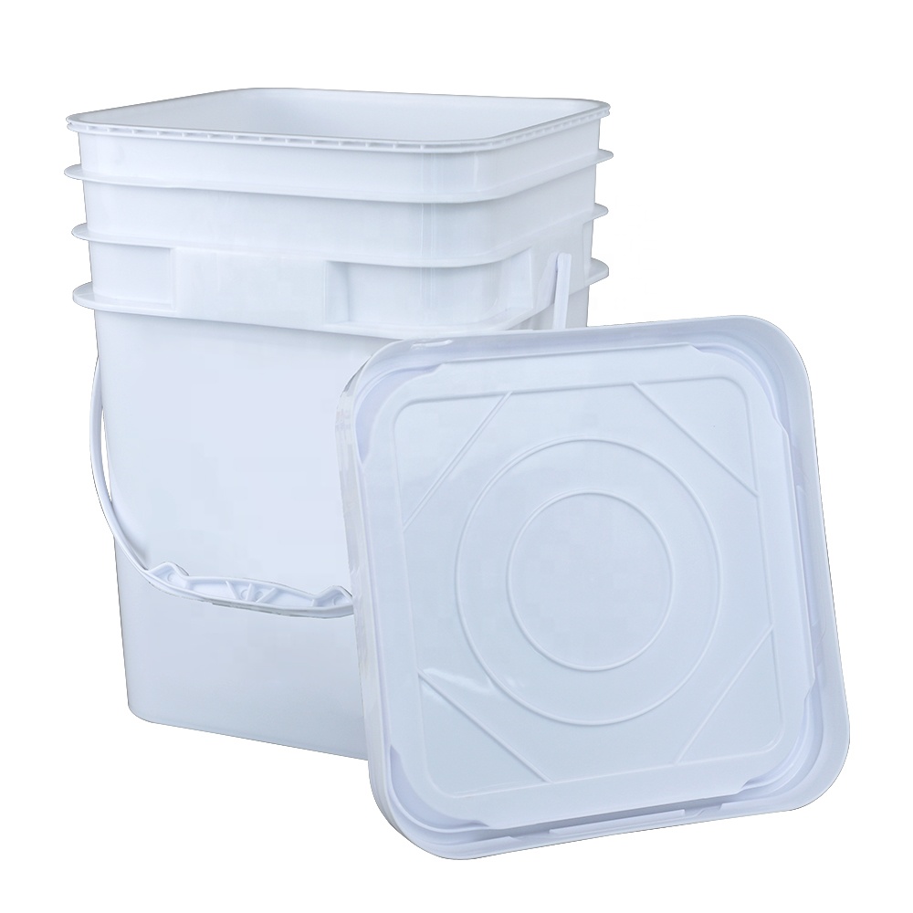 PP plastic paint pail 1/1.5/2.5//3/3.5/5/8/10/20 L square rectangular bucket for chemical industrial