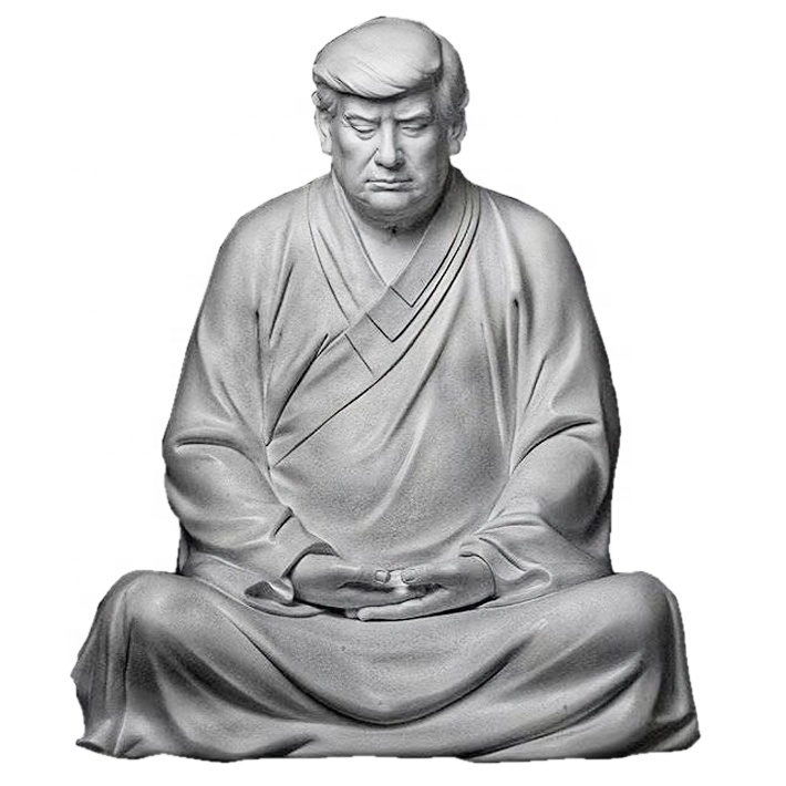 Пользовательских смолы деньги банк Трамп Будды положение смолы держатель телефона 2024 Трамп статуя