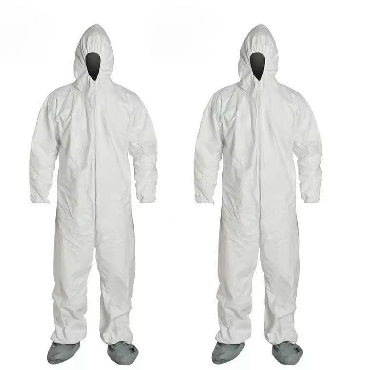 PPE Non Woven Protective Coverall Chemical Protection Coverall With Hood Full Body Protective Jumpsuit