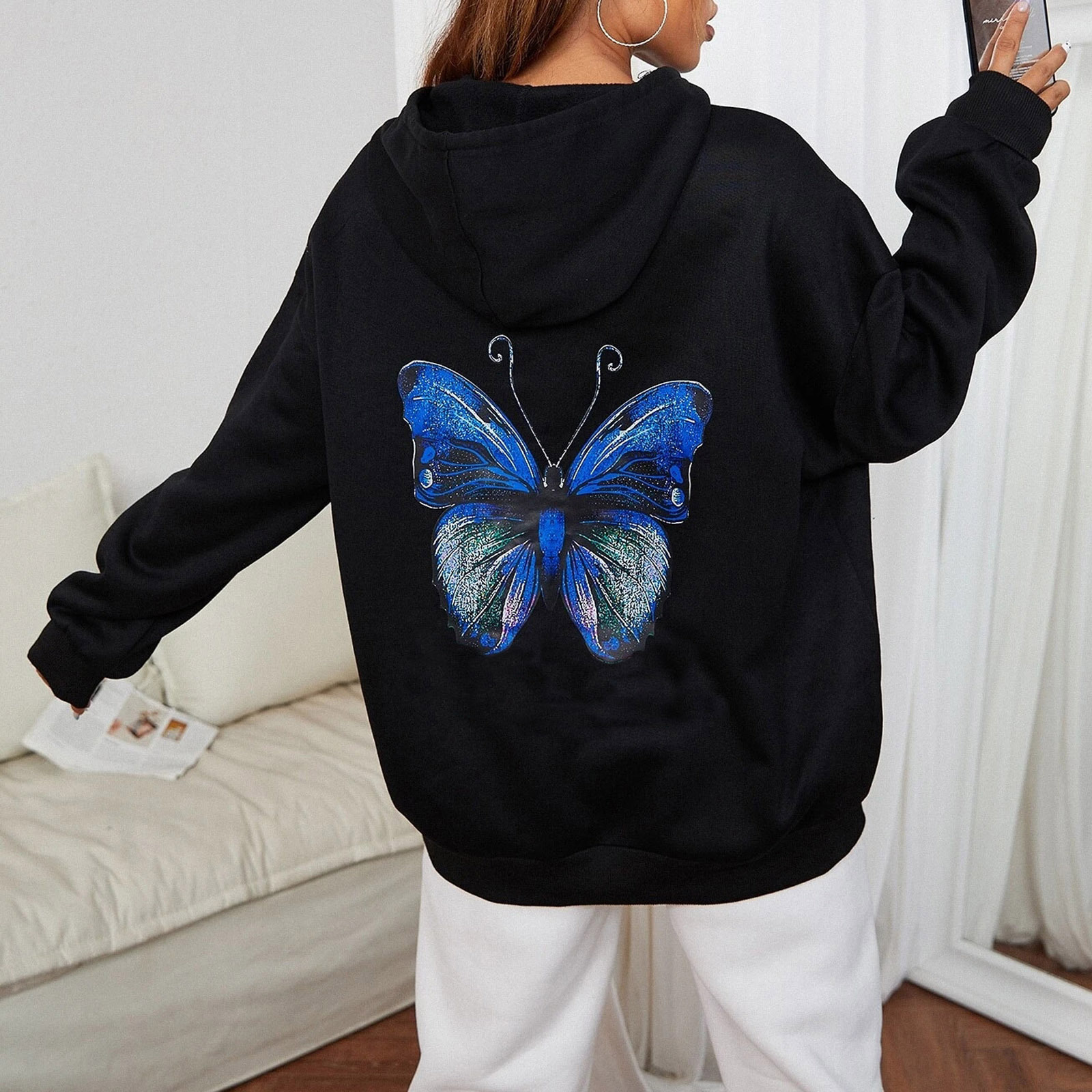 Printed Hoodies Wholesale Factory Oem Odm Custom Fashion Hoodies Long Sleeve Outwork Wear Casual Pullover Sweatshirt
