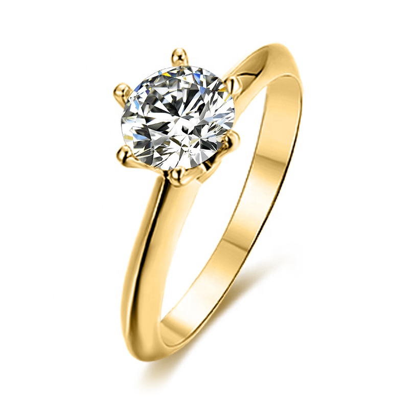 Обручальное кольцо с бриллиантом Abiding-Moissanites для невесты, свадебные украшения, 9K, 10K, 14K, золото 18K, 1 карат, оптовая продажа