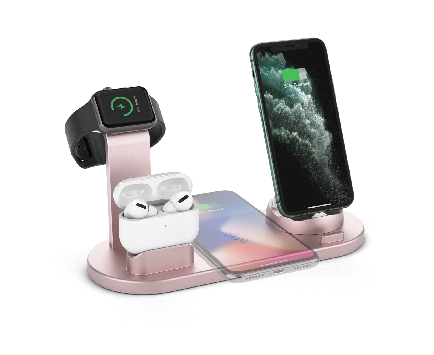 wireless charger stand 15w quick charger type-c 6 in 1 fast interface wireless charger for iPhone for airpods for apple watch