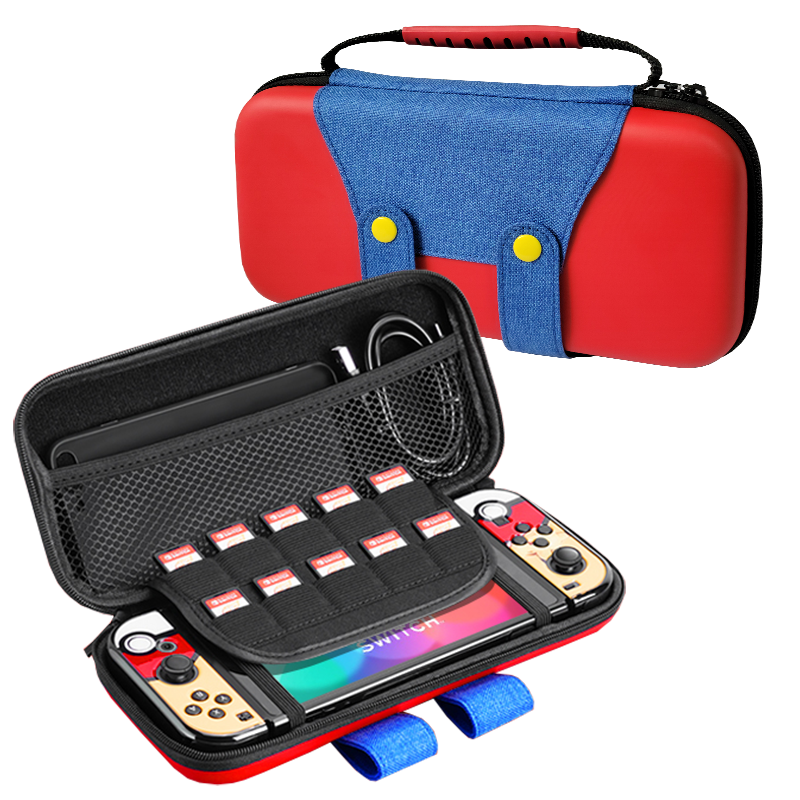 Hard Carrying Case for Nintendo Switch and Switch Oled Red and Blue