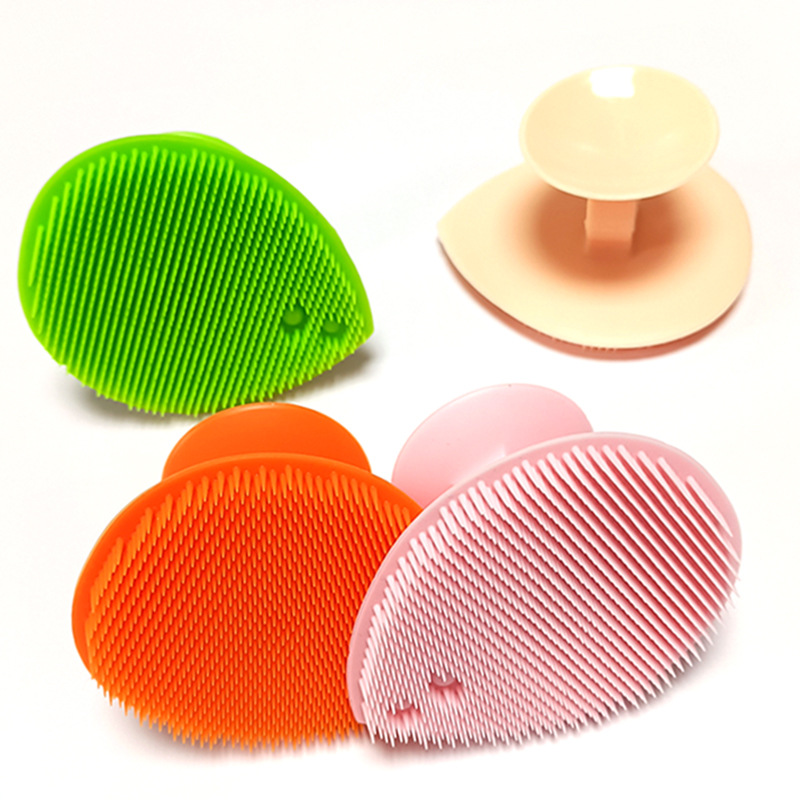 Silicone face brush baby shampoo brush massage scrubbing suction cup cleansing shampoo cleaning brush