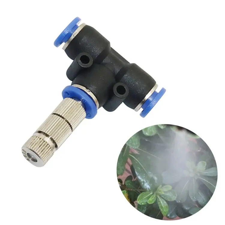 Cooling Slip Lock Mist Spray Nozzle With Filter 6mm Low Pressure Brass Fine Atomizing Nozzle Garden Fog Sprayers