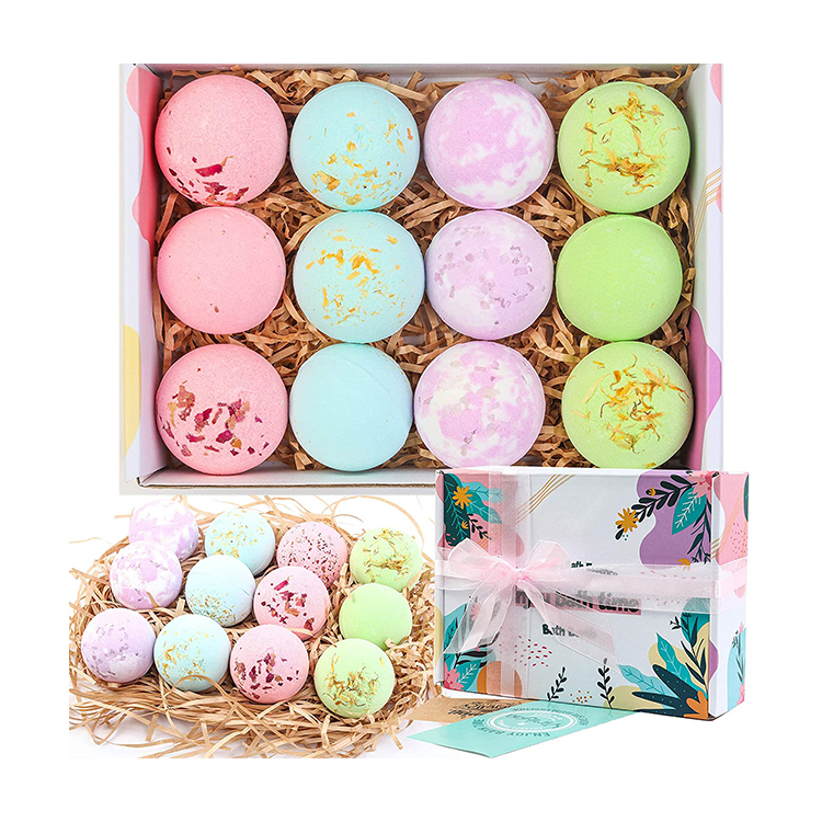 Hot-selling gift set private label custom foam children adult general bathroom bath ball organic ball essential oil bath bomb