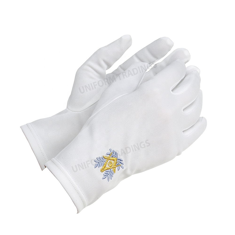 Masonic regalia white cotton gloves manufacture